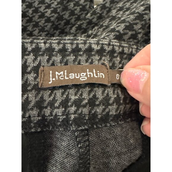 J.McLaughlin Womens Houndstooth Patterned Slim Fit Pants Size 0 Black/Gray Rayon - Picture 11 of 13